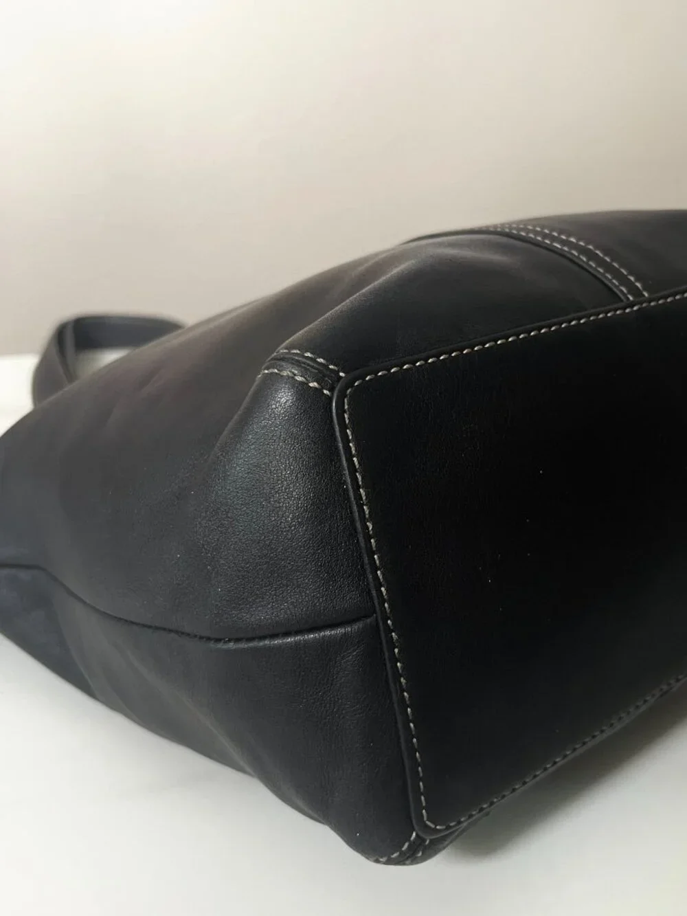 Coach Vintage Hamptons Black Leather Tote Shoulder Bag Y2K 9572 + COA